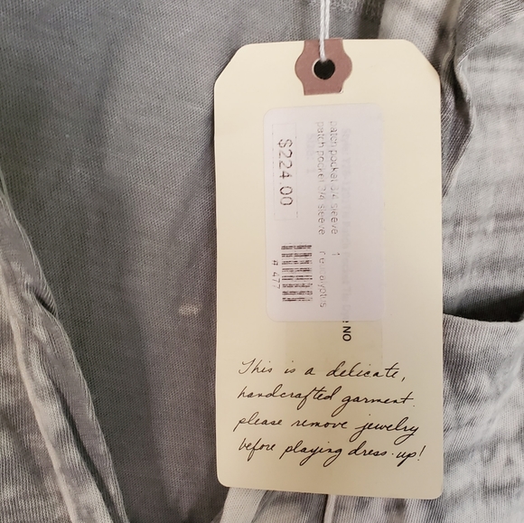 NWT Raquel Allegra Gray and Yellow Long Sleeve Top - Picture 4 of 11